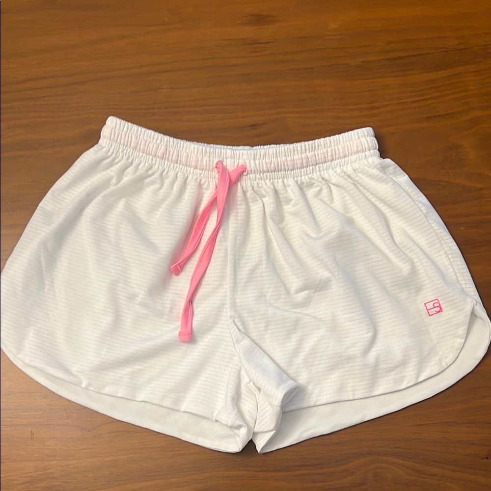 SET Active White and Pink Athletic Shorts